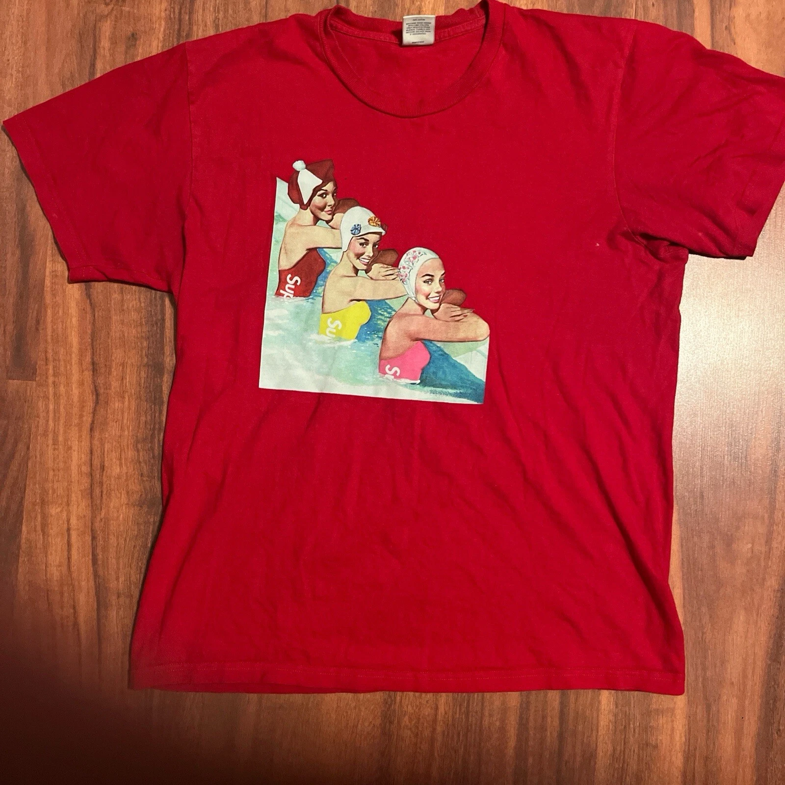 Tee shirt rouge Supreme Swimmers taille L