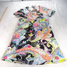 Parsley & Sage Dress Womens Medium Europa Paisley Short Sleeve Keyhole Back NWT