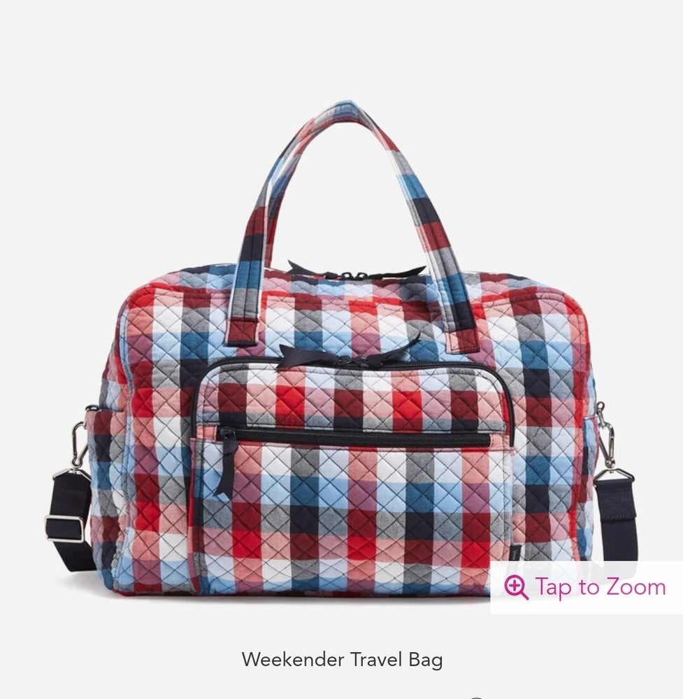 Vera Bradley Weekender Bag in Patriotic Plaid, NWT