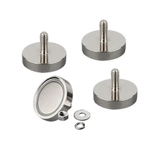 4PC Strong Pot  Magnet NdFeB D32mm M6 Threaded Stud Outdoor Mounting Vedio PTZ