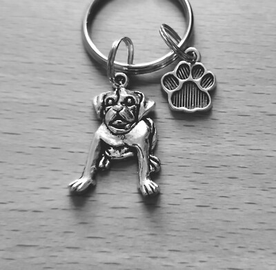 Liebenswerter Hund & Pfotenabdruck Schlüsselanhänger Bagcharm süß nützliches Geschenk für Hundeliebhaber    