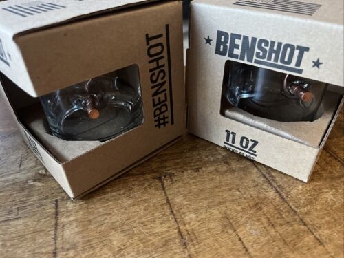 The Original BENSHOT 11 oz. Rocks Glass with Real Bullet - SET OF 2