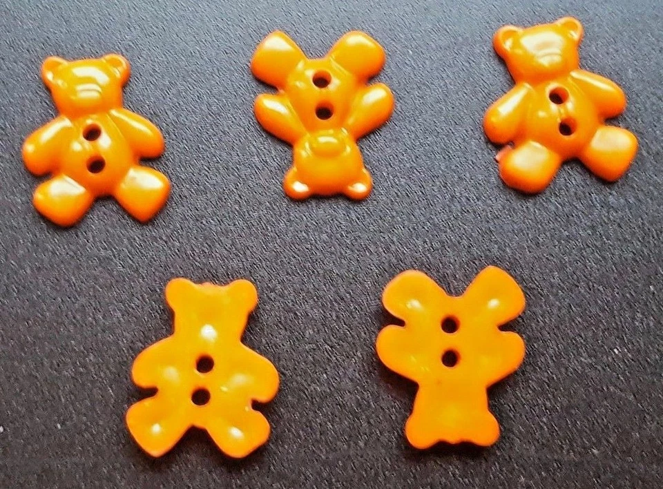 Teddy Bear Buttons for Craft Embellishments, Knitting, Sewing, Baby - ANY COLOUR - Image 3 of 4