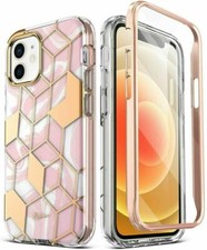For iPhone 12 Mini Case with Built-in-Screen Protector Shockproof Cover Pink