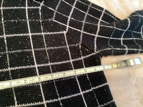 Abrigo suéter cárdigan negro blanco a cuadros Coldwater Creek para mujer talla 16 - Imagen 8 de 8