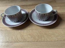 HERMES H Deco Paar Teetassen & Untertassen 41016 Rouge Rot Französisch 