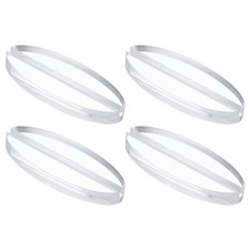 4Pcs Clear Acrylic Stand, 3.1" Oval Card Holders with 1/8" Slot, 80 x 30 mm