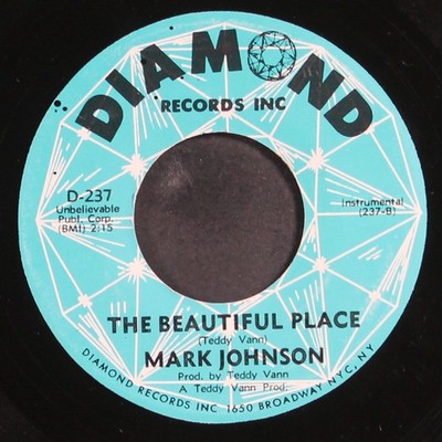 MARK JOHNSON: the beautiful place / ode to otis redding DIAMOND 7'' Single 45 RPM