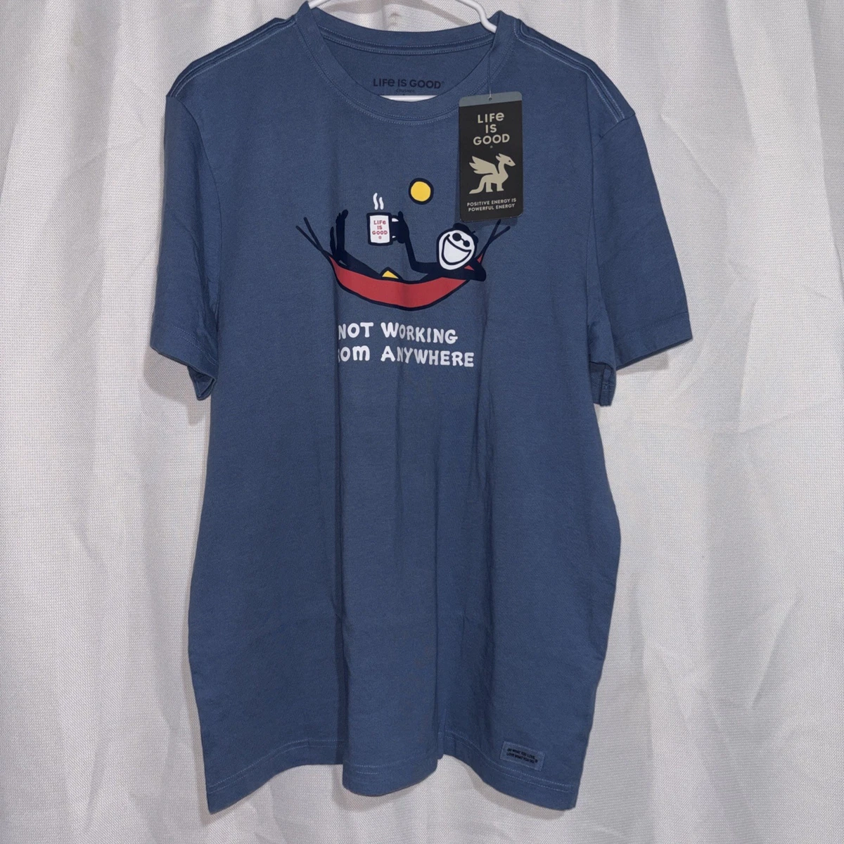 T-shirt Life Is Good Jake & Rocket Dog Moon - Bleu - Homme XL - Neuf