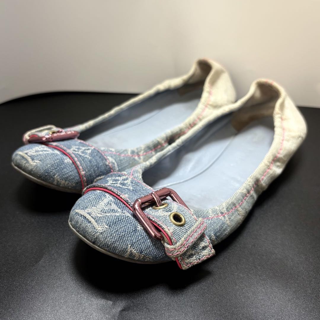 Louis Vuitton Ballet Shoes Pumps Monogram EU 35.5 US 5.5 Indigo Blue Auth thumbnail 11