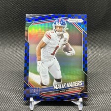 2025 Panini Prizm - Malik Nabers #206 Black & Blue Checker Prizm