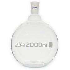 Eisco Labs - 2000 mL Flat Bottom Boiling Flask with 24/40 Ground Joint, Boros...