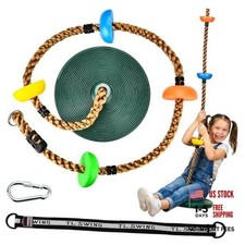 Tree Swing for Kids 330LB Capacity, Climbing Rope with Platforms and Green