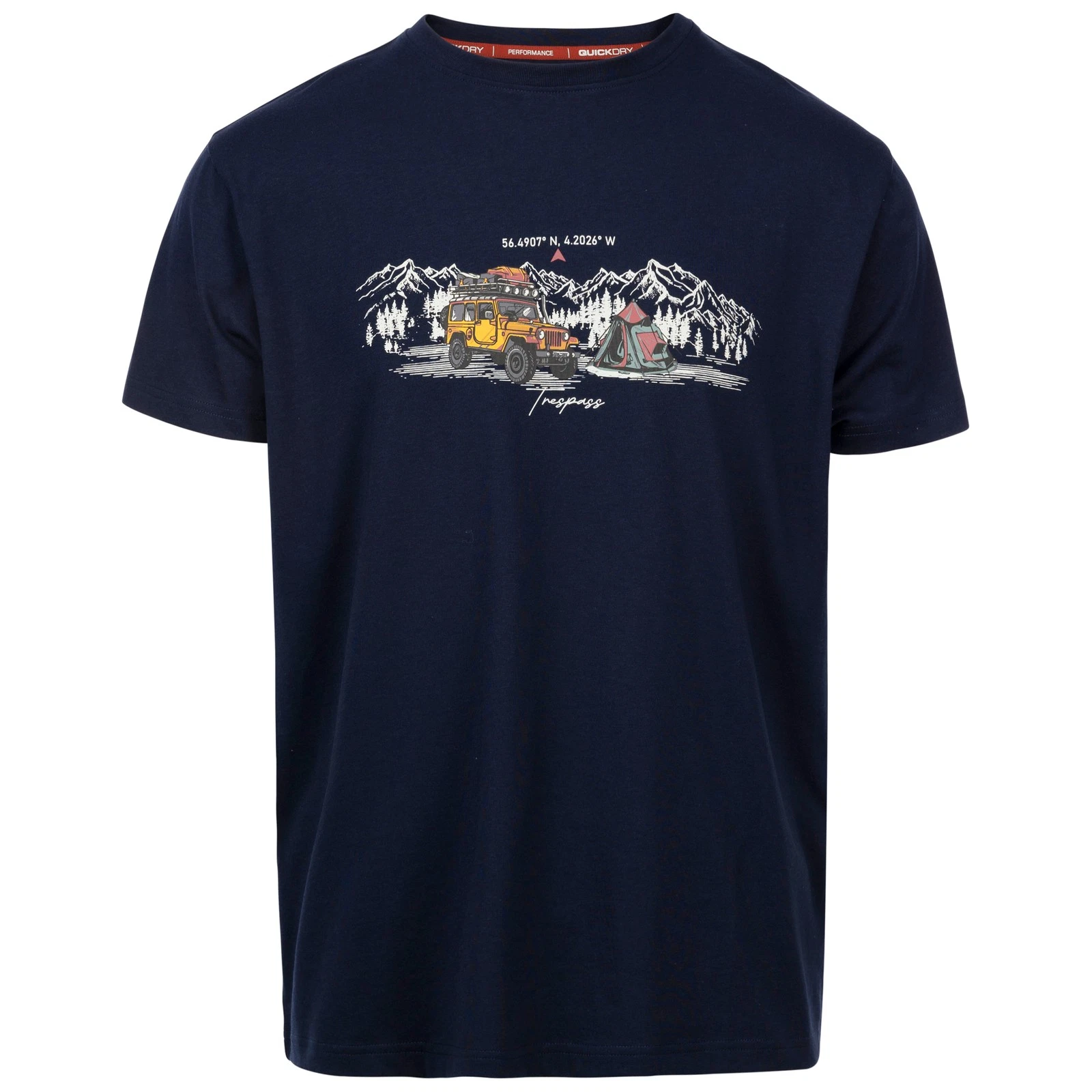 Trespass Mens Casual T-Shirt Horton - Woven Top with Printed Detail