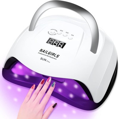 UV LED Nail Lamp 168W Fast Curing 4 Timer Settings - Smart Sensor for Gel Nails