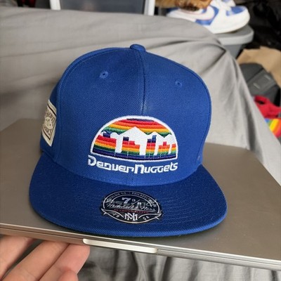 Men s Denver Nuggets Mitchell And Ness Fitted Cap Hardwood Classic Size 7 3/8