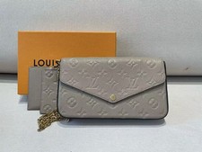 Louis Vuitton Felicie Pochette Grey Monogram Empreinte Leather Chain Crossbody