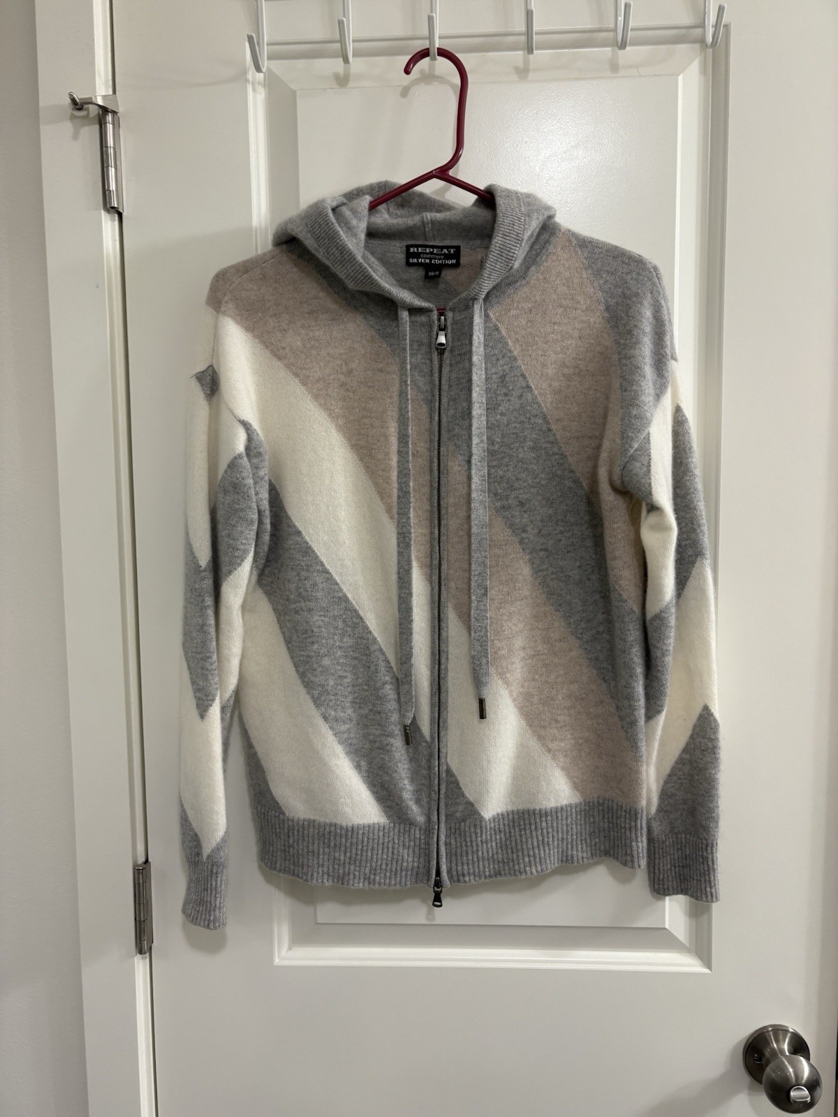 REPEAT Cashmere Silver Edition Full Zip Hoodie 38… - image 1