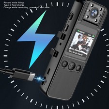 Back Clip Video Recorder 1.3 in Color Screen Type C 670mAh 1920x1080 180 Degree