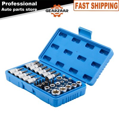 Torx Star Socket Kit 34pcs 5/16''F 3/8''MDrive US E-torx Handheld Tool USA 34x