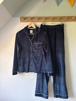 Chelsea Peers Velour Zebra Pyjama Set UK 8 XS Navy Embossed Velvet Feel BNWOT