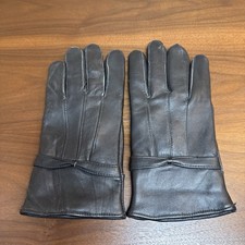 Women  s Gloves 100 Genuine Lambskin Leather Lined Black Sz L Driving Walking