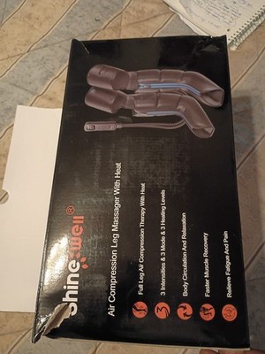 Shine Well Air Compression Leg Massager with Heat Black