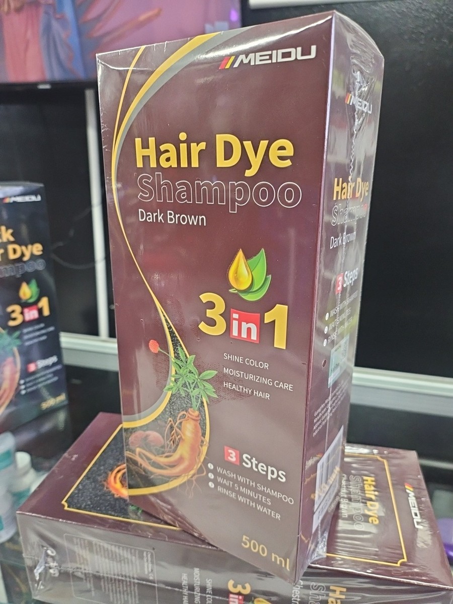 MEIDU Dark Brown Hair Color Shampoo for Gray Coverage, Instant 3