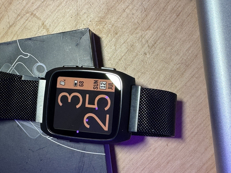 Pebble Time 2 40mm Black Case, SS Black Band, Touch, Box + Extras