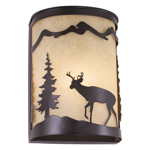 Bryce 1-Light Wall Sconce in Rustic and Flush Style 11 Inch Tall and 8 Inches