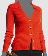 Veronica Beard Women's Red Lazana Cashmere Cardigan Sweater Size L