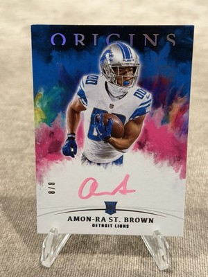 2021 Origins Amon-Ra St. Brown Rookie Auto On Card RC 8/8 Detroit Lions WR