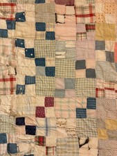 Vintage Handmade Patchwork CUTTER Quilt Paisley Gingham Plaid Floral Denim 81x61
