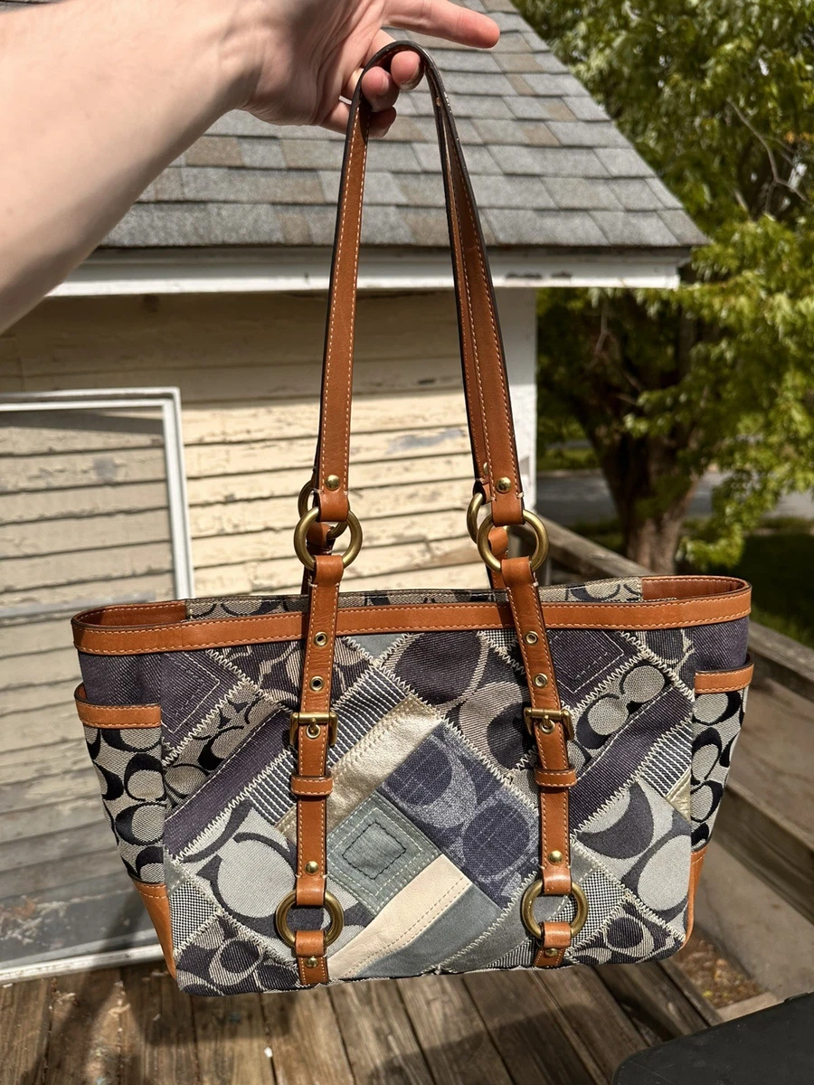 バッグ Coach patchwork suede leather bag y2k Coach Patchwork Suede Exterior Tote Bags & Handbags for Women for