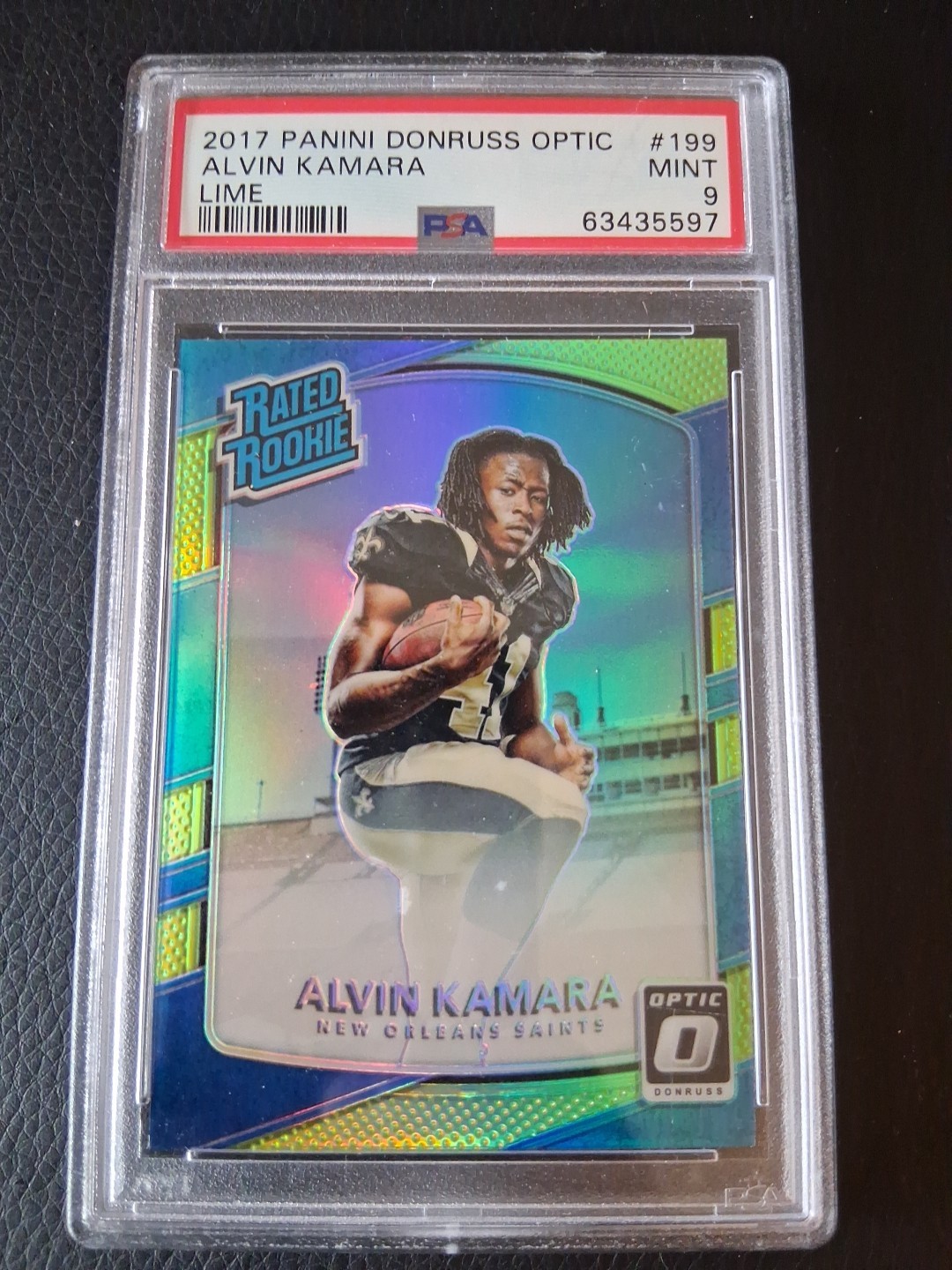 2017 Donruss Optic Rated Lime Alvin Kamara PSA 9 GEM MT Rookie RC