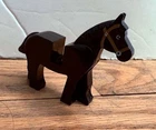 1984 Vintage LEGO Black Horse with Movable Head & Brown Bridle Pattern
