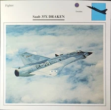 Saab 35 Draken Jet Picture Original Vtg Detail Aircraft Collector Card 