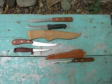 FISHING KNIFE LOT USED FILLET SHEATHS