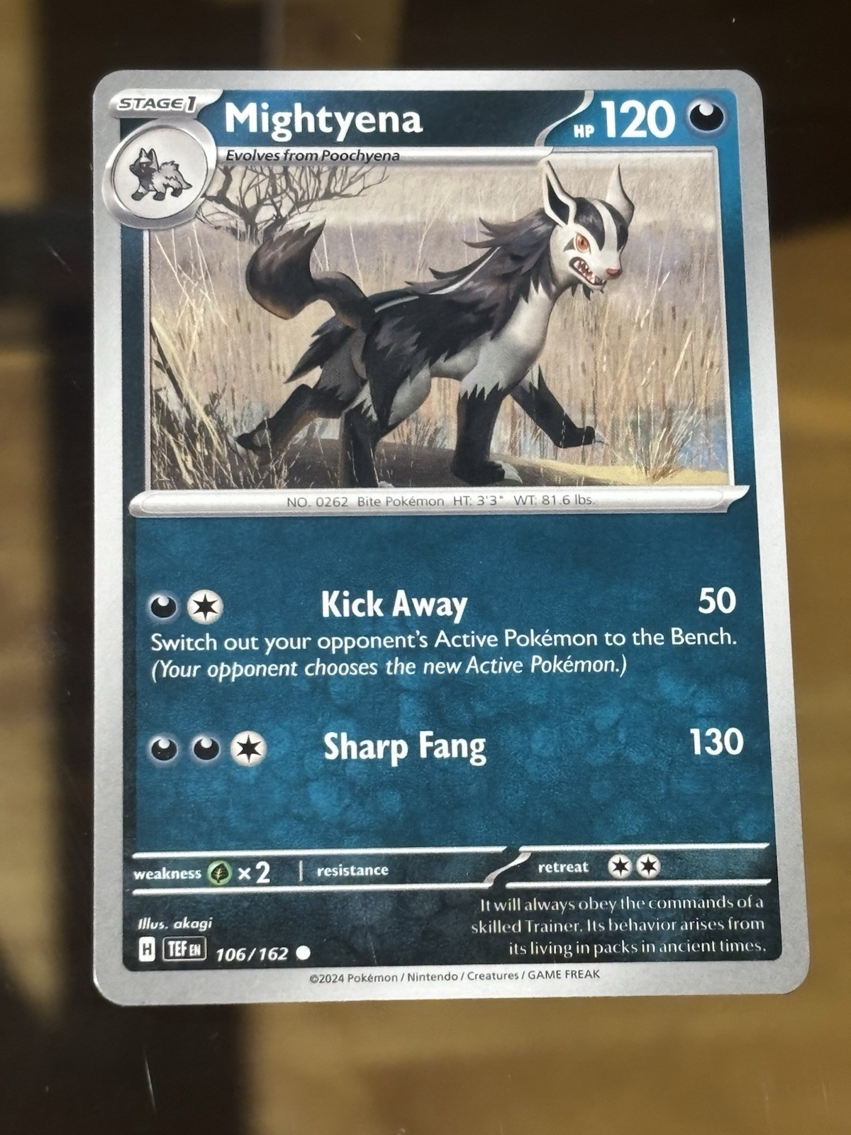Mightyena 106/162 SV05 Temporal Forces Pokemon Card
