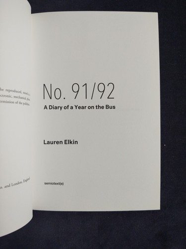 No. 91/92 Diary Of A Year On The Bus Paris Softcover Book Lauren Elkin 1st Print - Picture 9 of 23