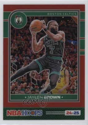 2024-25 Panini NBA Hoops Premium Red Prizm 88/99 Jaylen Brown #122 1yj