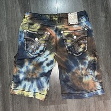 Rock Revival Jean Shorts Mens Size 34 Tie Dye...