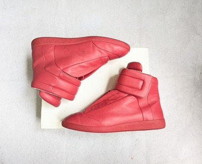 Maison Margiela Future Red Men 13 46 Leather High Top Sneakers Designer Italy