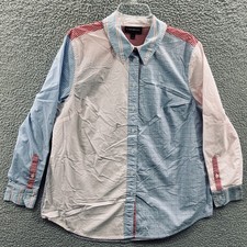 Womens Patchwork Indie Button Up Shirt 16 Gin...
