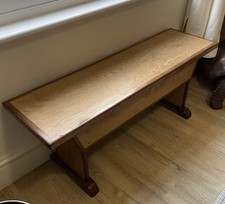 Vintage Wooden Hallway Bench, 1950s Utility Style, Sturdy Hardwood Frame. VGC