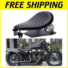 Black Motorcycle Bobber Seat Pad & Bracket Kit - Ideal for Sportster XL883/1200
