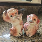 Vintage 50s Anthropomorphic Pink/Brown Mama/Baby Monkey's Salt & Pepper Shakers — photo 1
