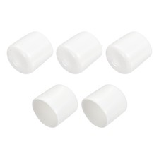 5pcs Rubber End Caps 25mm ID Vinyl PVC Round Tube Bolt Cap Cover White