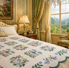 NEW Handmade Spring Songbirds Garden Patterns Quilt 87" x 67" — photo 2