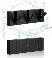 2 Pack Waterproof Fold Down Wall Hooks Black For Towel Bathroom Kitchen